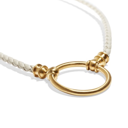 ※소비자판매용※[La loop](#972SA)Santorini Braided Leather with Satin Gold Plated Loop